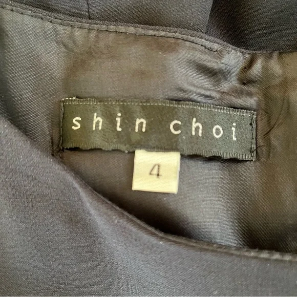 Shin Choi Deep Navy Blue Sleeveless Stretch Wool Sheath Dress 4 - Picture 7 of 8